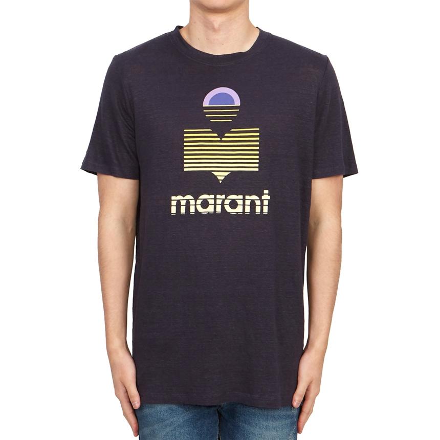 Isabel Marant Karman Men’s Short Sleeve T-Shirt Navy Cotton