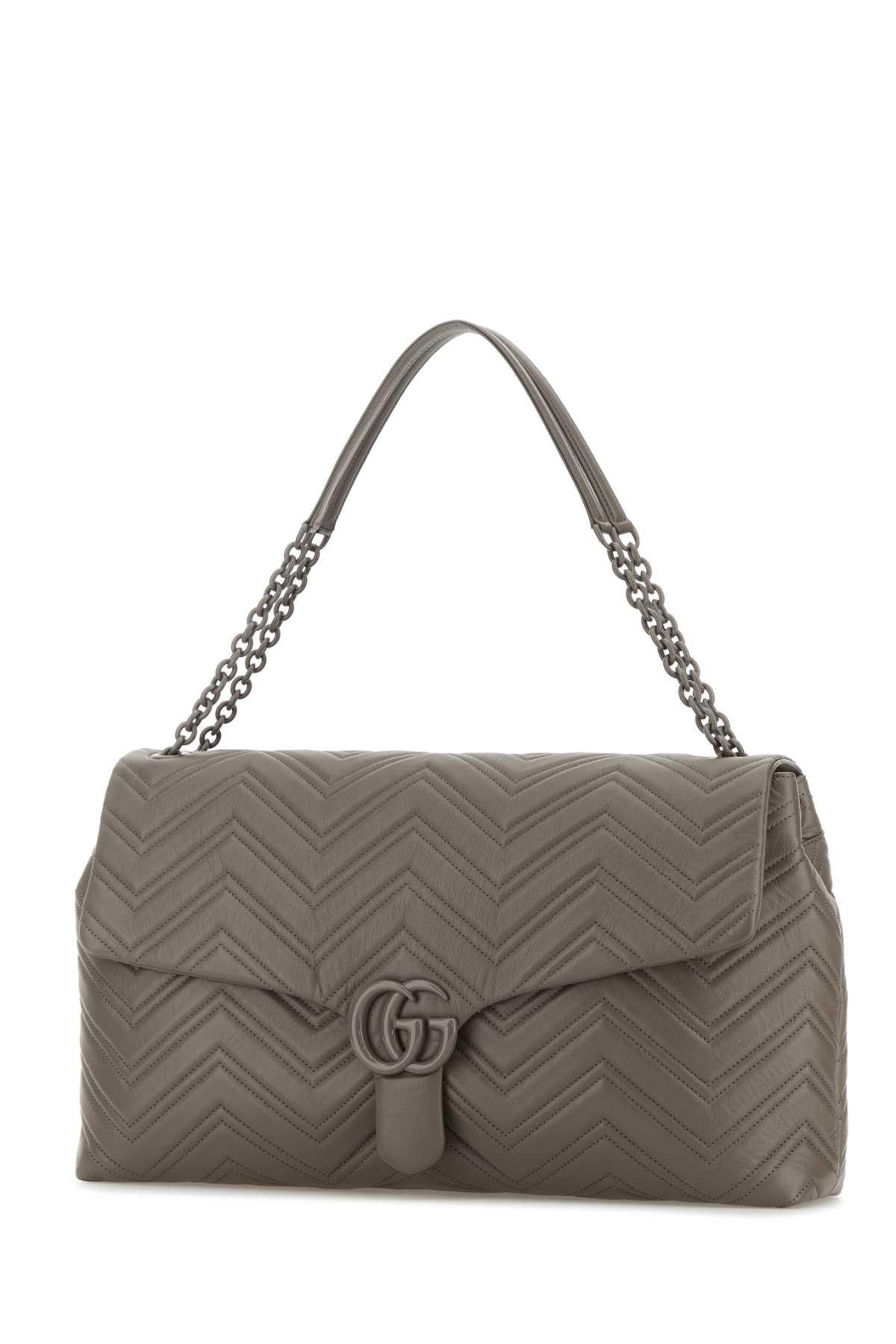 GUCCI Leather Shoulder Bag Gray Women’s Handbag