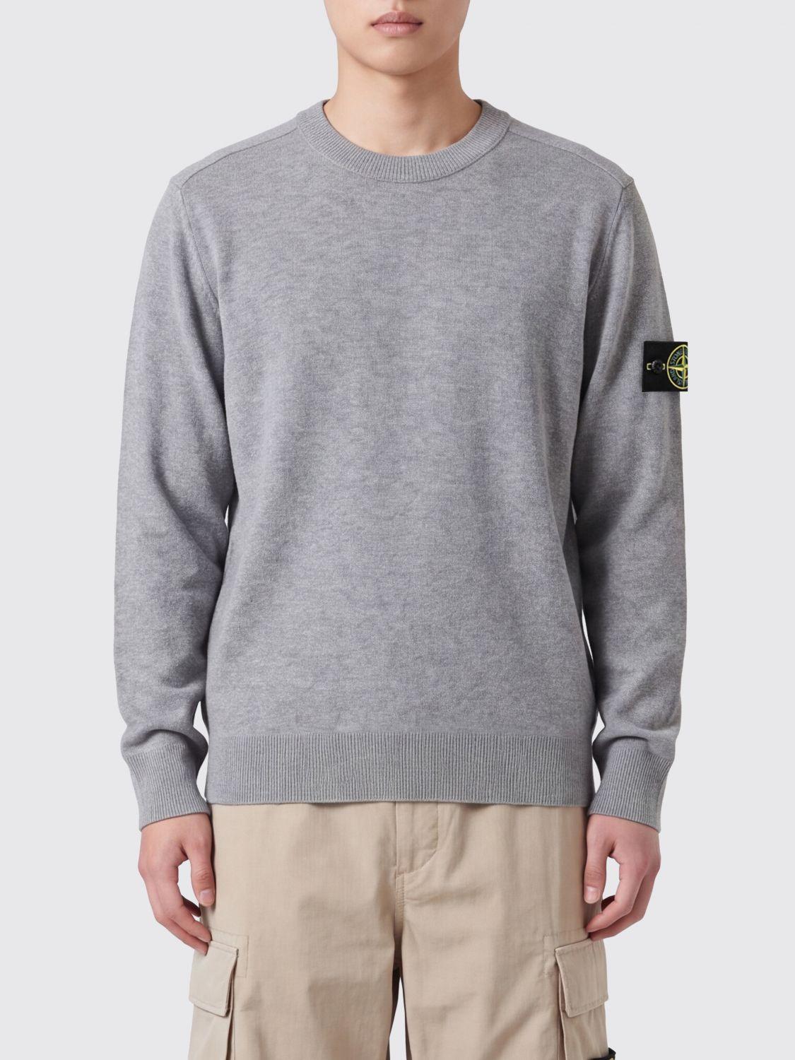 STONE ISLAND Wool Blend Crewneck Knit Sweater Navy Men