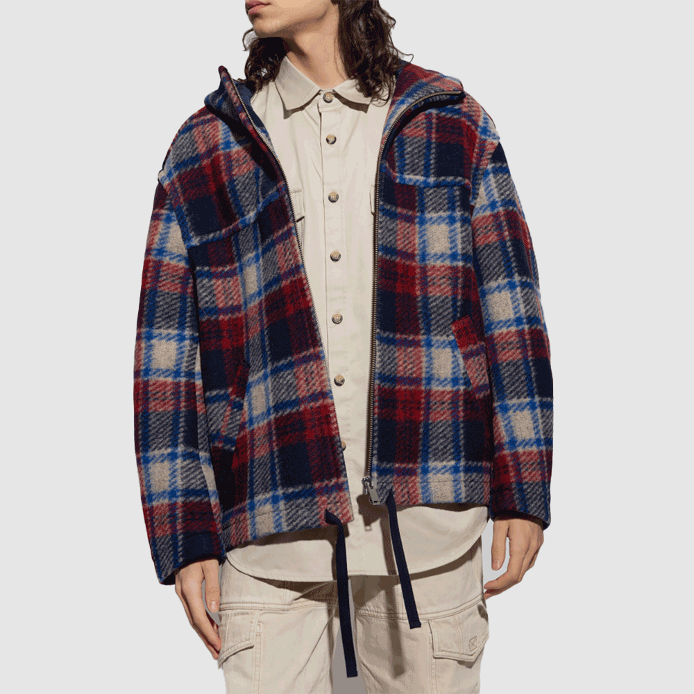 Isabel Marant Men’s Kult Hooded Jacket MA0069HA A1D20H BURD