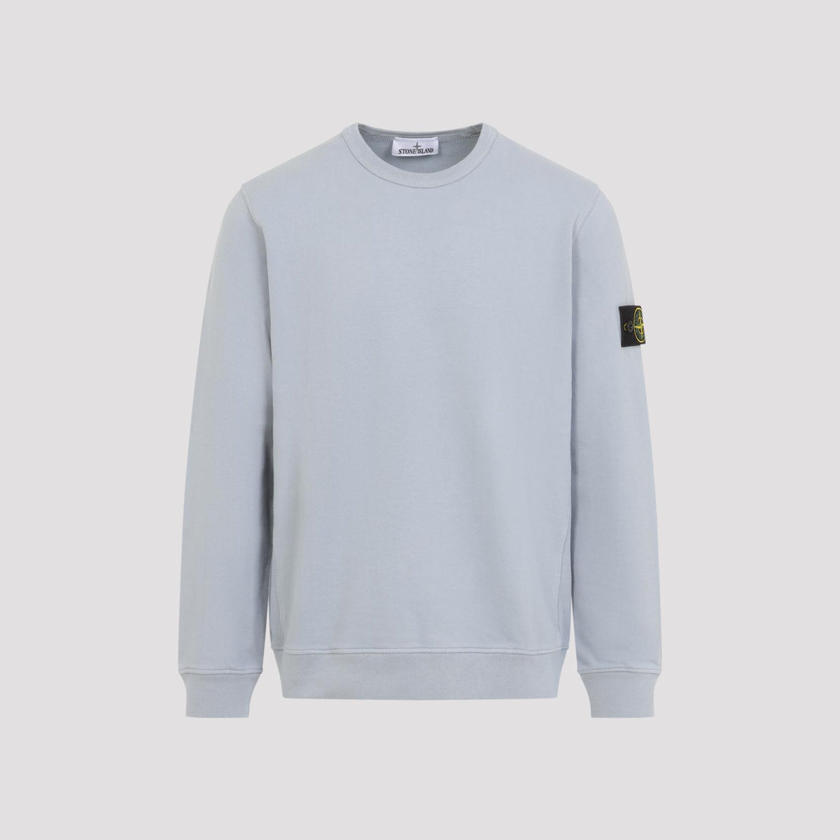 STONE ISLAND Black Cotton Logo Sweatshirt for Men