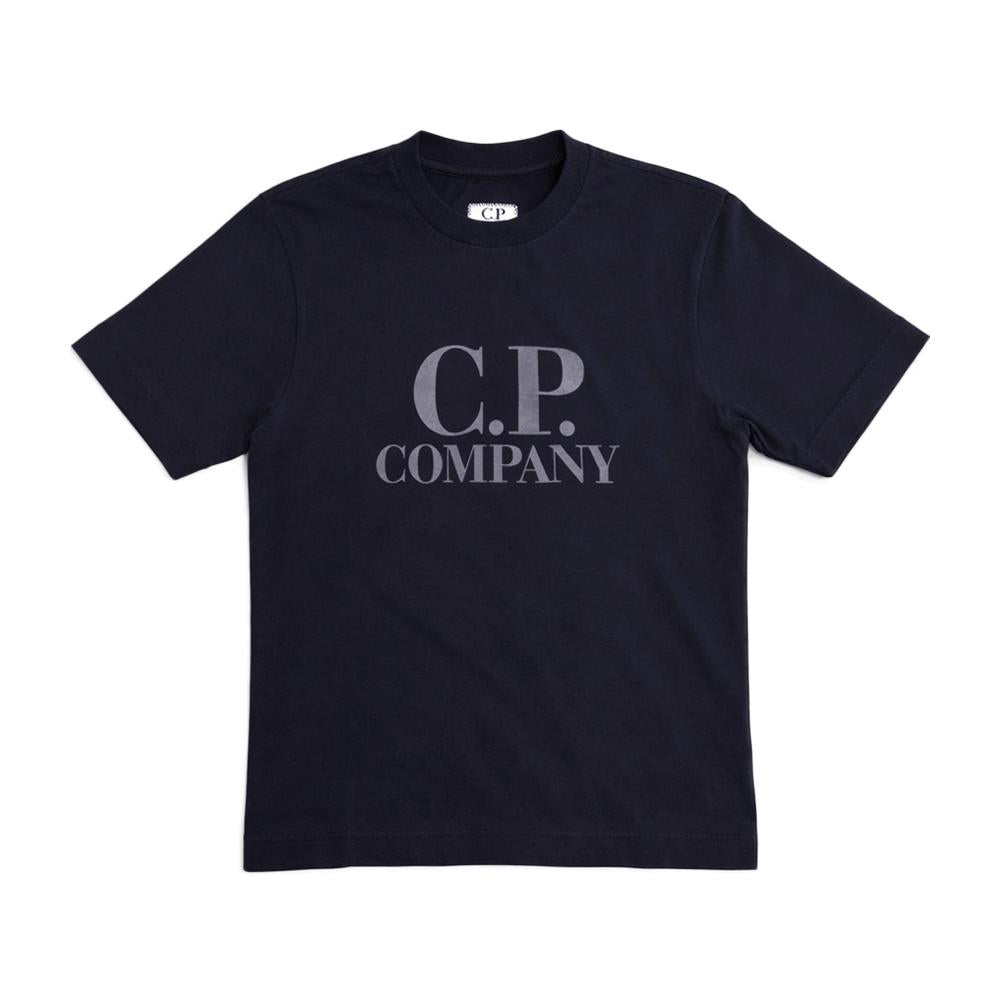 CP Company Kids Women Logo Print Short Sleeve T-Shirt Nav 20CKTS038C 00LAA17 888