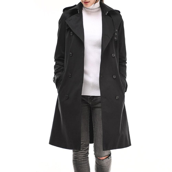 Saint Laurent Shoulder Epaulet Belted Trench Coat Black