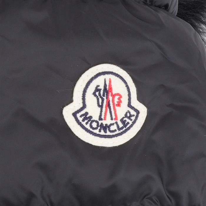 Moncler Hooded Shearling Trim Short Down Jacket Black Women’s