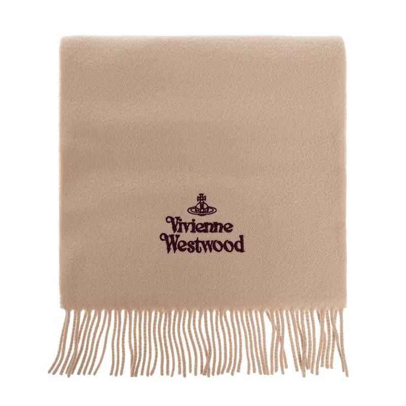 Vivienne Westwood Logo Wool Scarf Navy Unisex