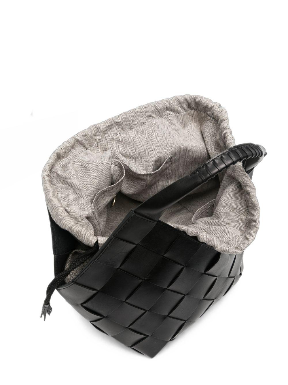 Dragon Diffusion Black Woven Leather Shoulder Bag