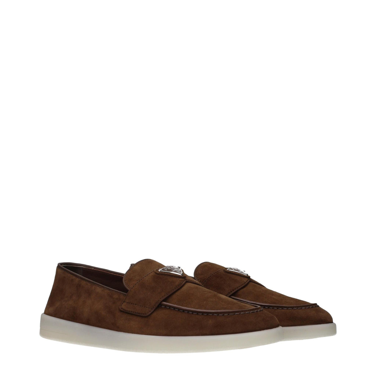 PRADA Brown Leather Loafers for Men