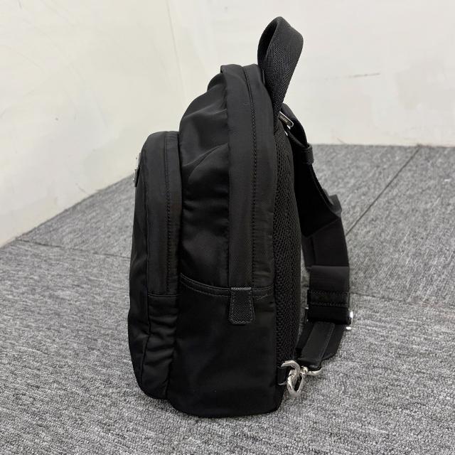 PRADA Re-Nylon Crossbody Backpack with Triangle Logo Black