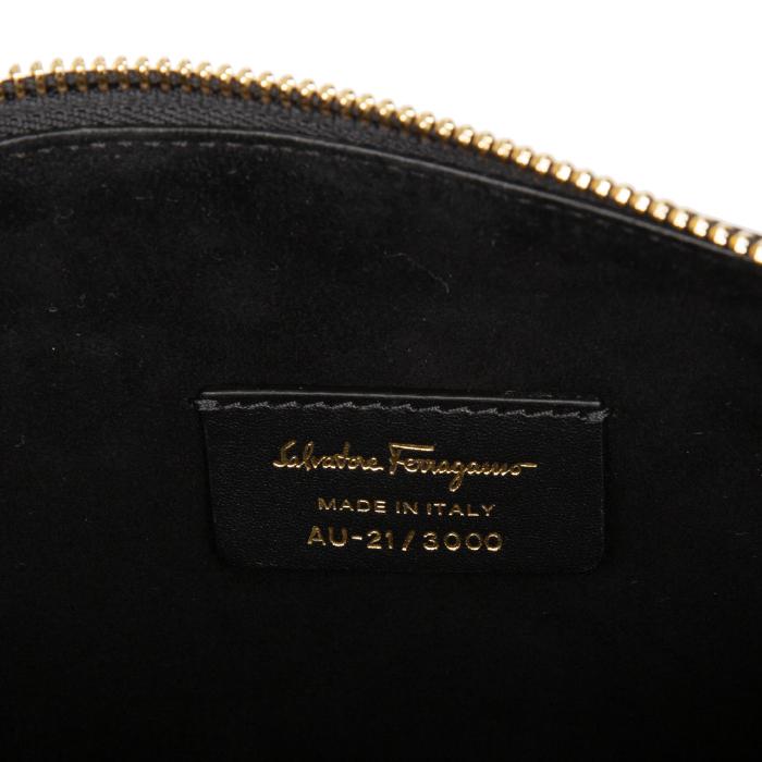 Ferragamo Trapezio Gancini Gold Logo Shoulder Bag Women