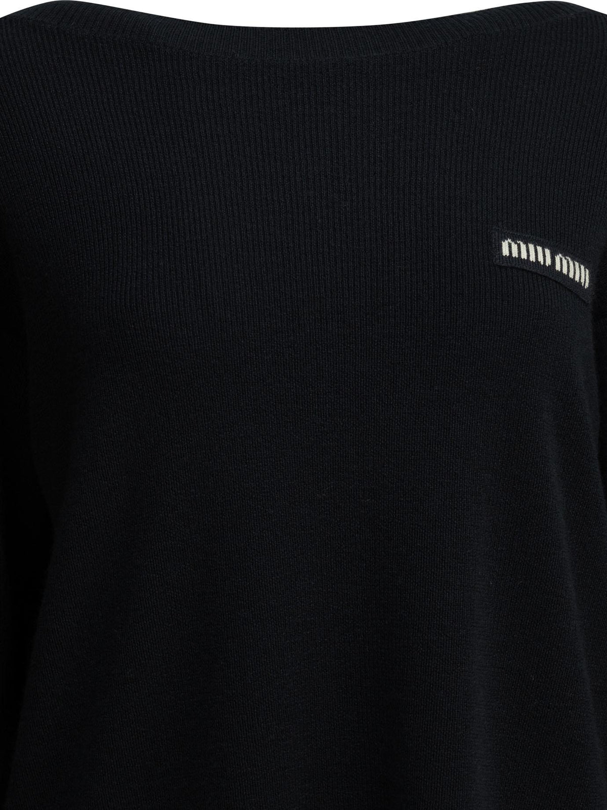 Miu Miu Wool Round Neck Knit Sweater Beige Women