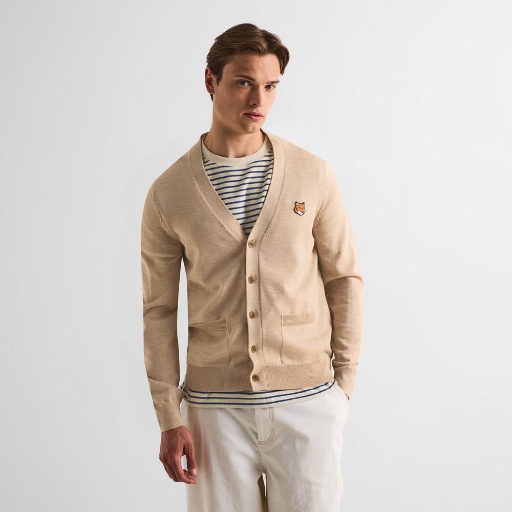 Maison Kitsune Fox Head Wool Knit Men’s Cardigan