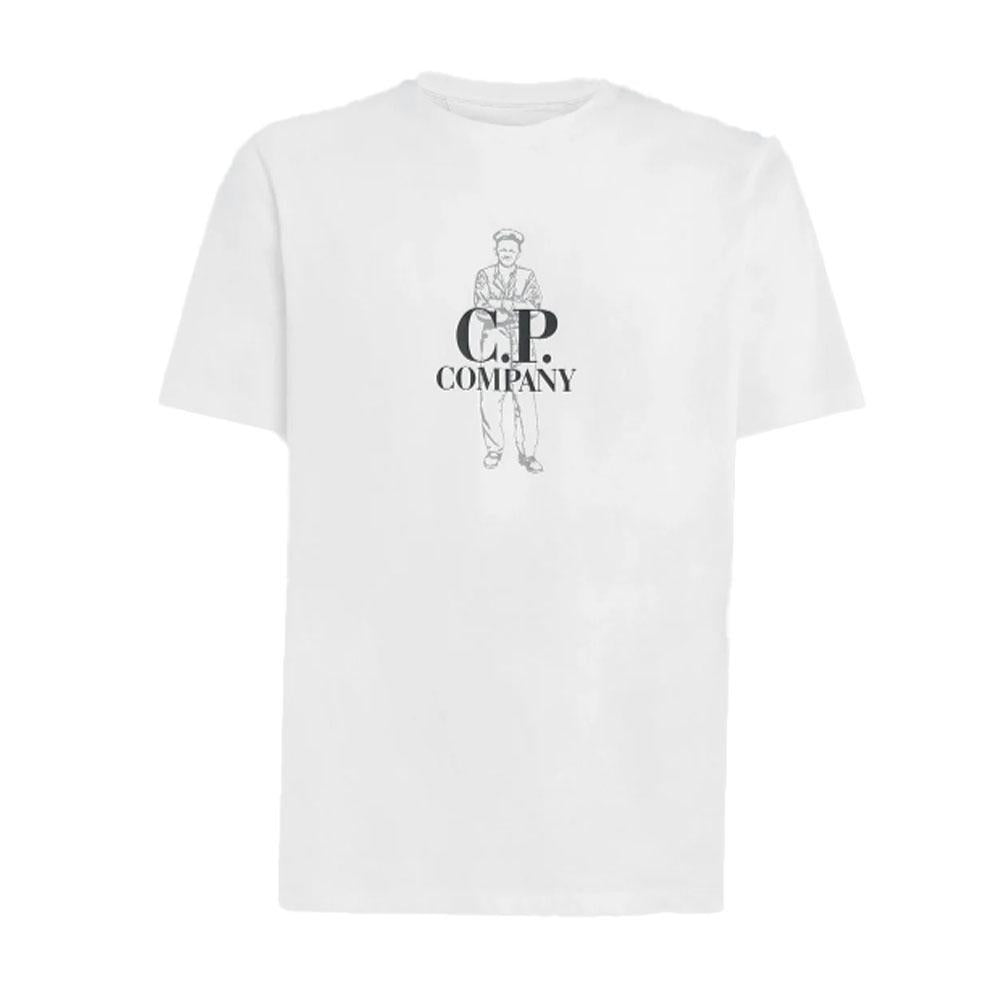 CP Company Men’s Logo Cotton Short Sleeve T-Shirt White