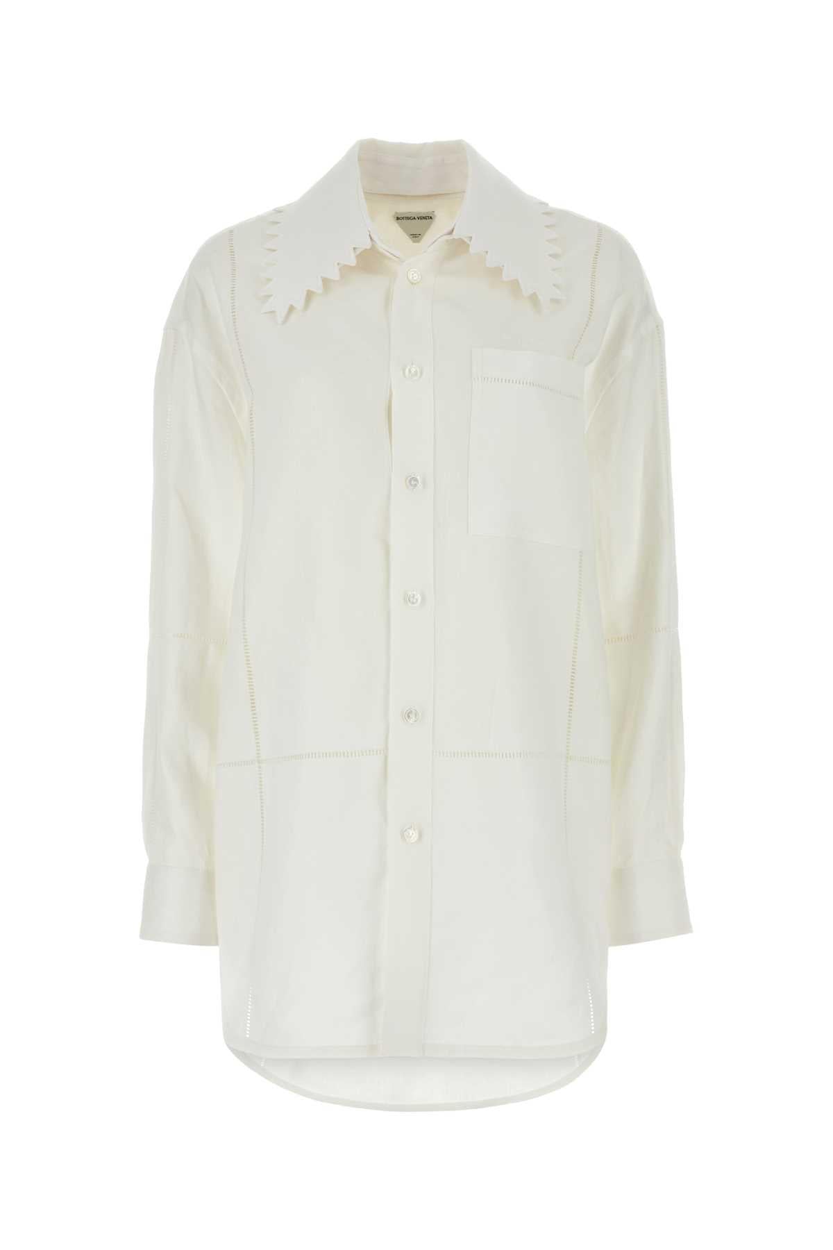 Bottega Veneta Long Sleeve Shirt SS24 White Cotton