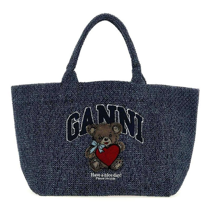 GANNI Bear Denim Tote Bag Shoulder Bag