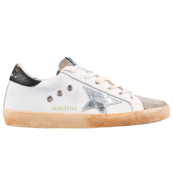 GOLDEN GOOSE Women's Silver Star Black Heel Tab Low-Top Sneakers GWF00101 81772