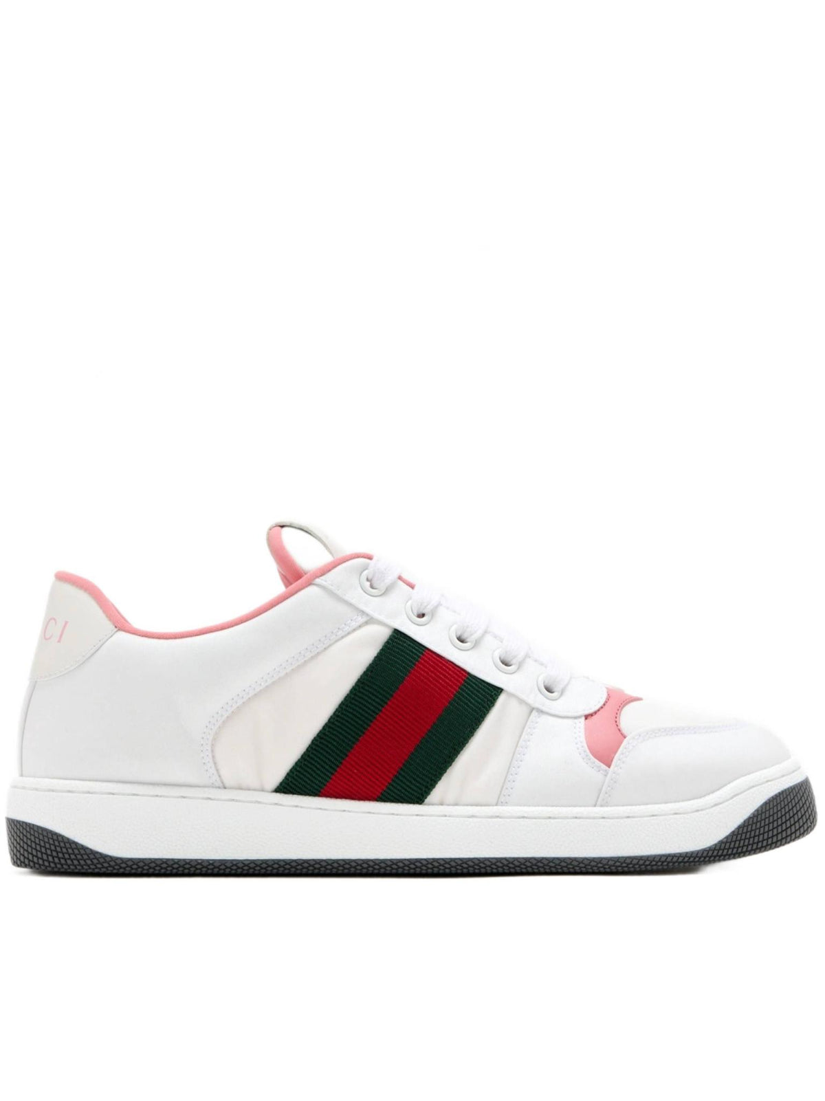 GUCCI White Leather Low-Top Sneakers