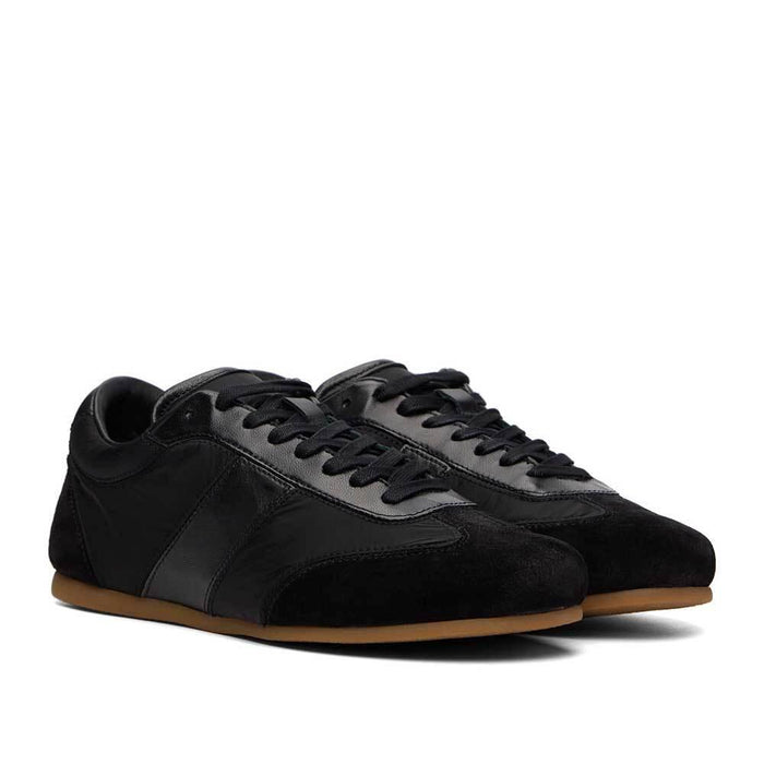 Lemaire Men's Suede Leather Low-Top Sneakers Black