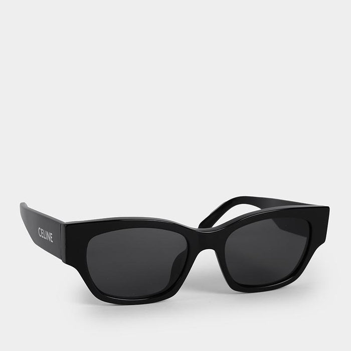 CELINE Monochrome Logo Black Acetate Square Sunglasses