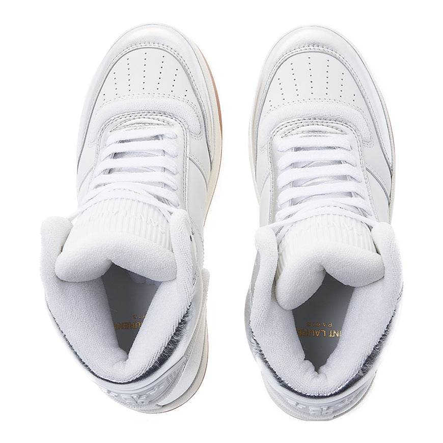 Saint Laurent Women's Grained Leather Mid-Top Sneakers 713655 AAAWS 1047 1