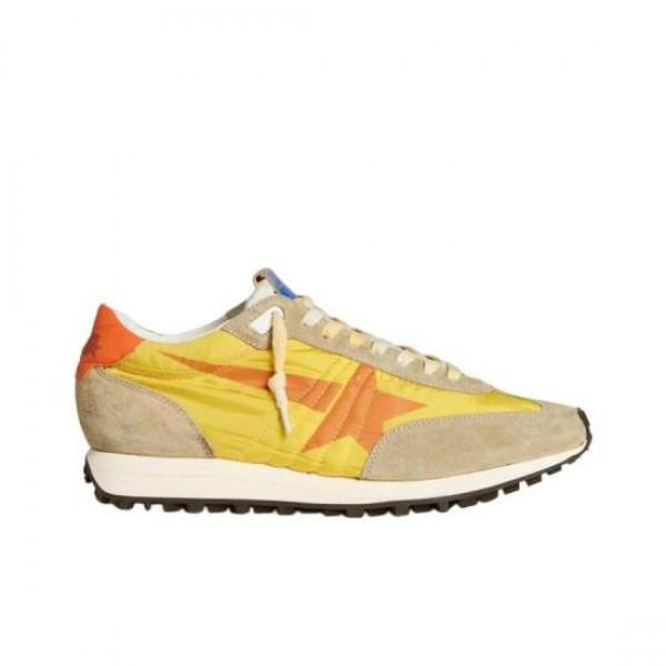 GOLDEN GOOSE Marathon Yellow Nylon Upper Orange Star Low Top Sneakers