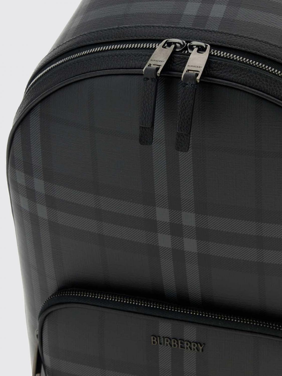 BURBERRY Black Nylon Leather Trim Backpack