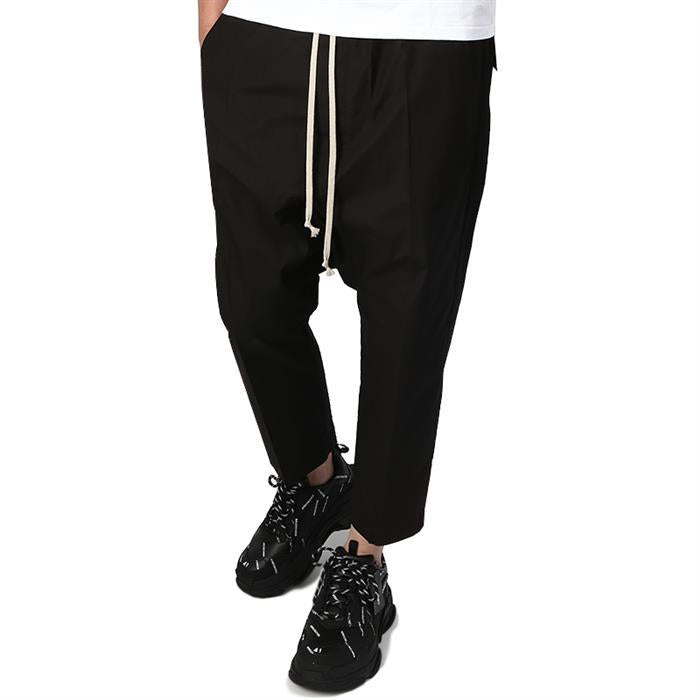 Rick Owens Black Drawstring Cropped Classic Pants