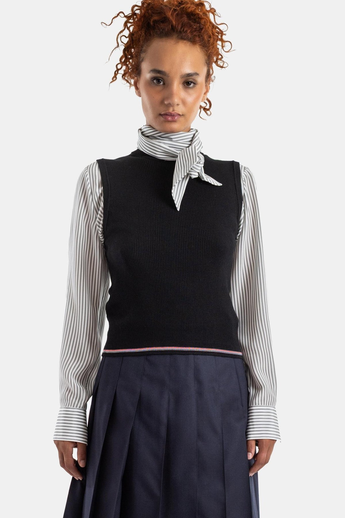 THOM BROWNE Cotton Tank Top Sleeveless Shirt White