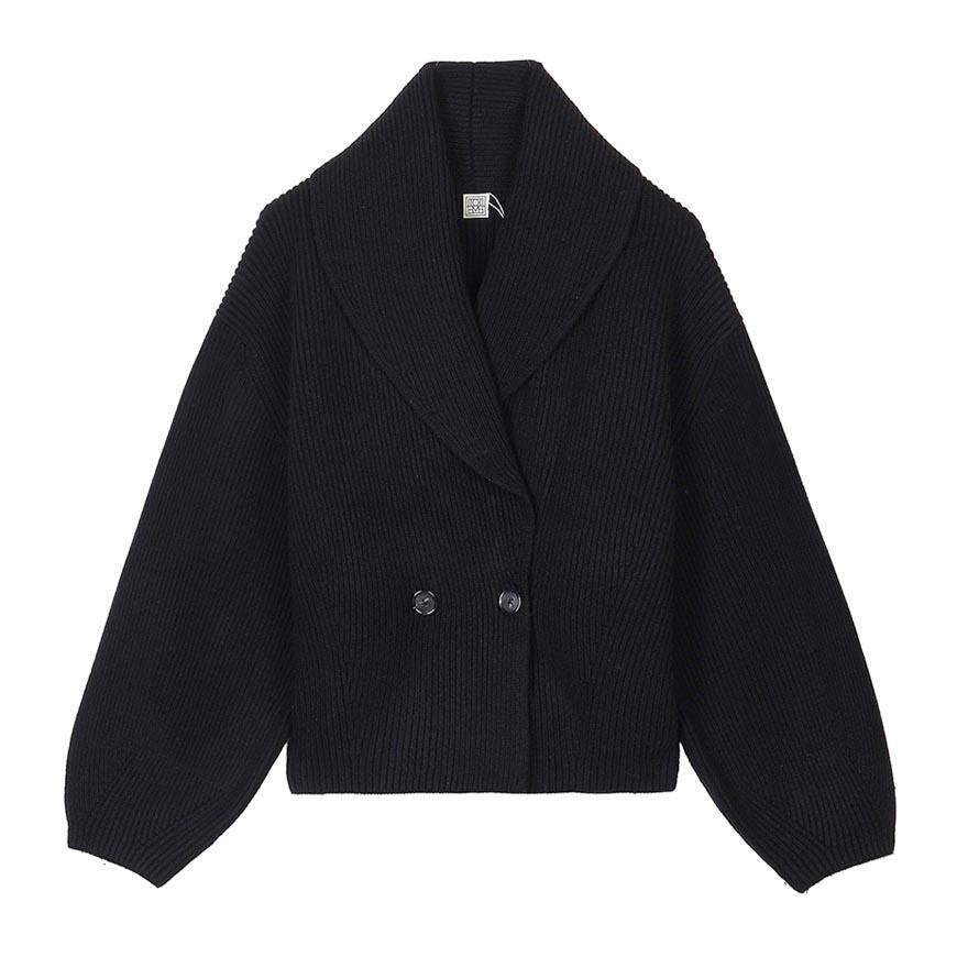 Toteme Women’s Shawl Lapel Cardigan Black Knit