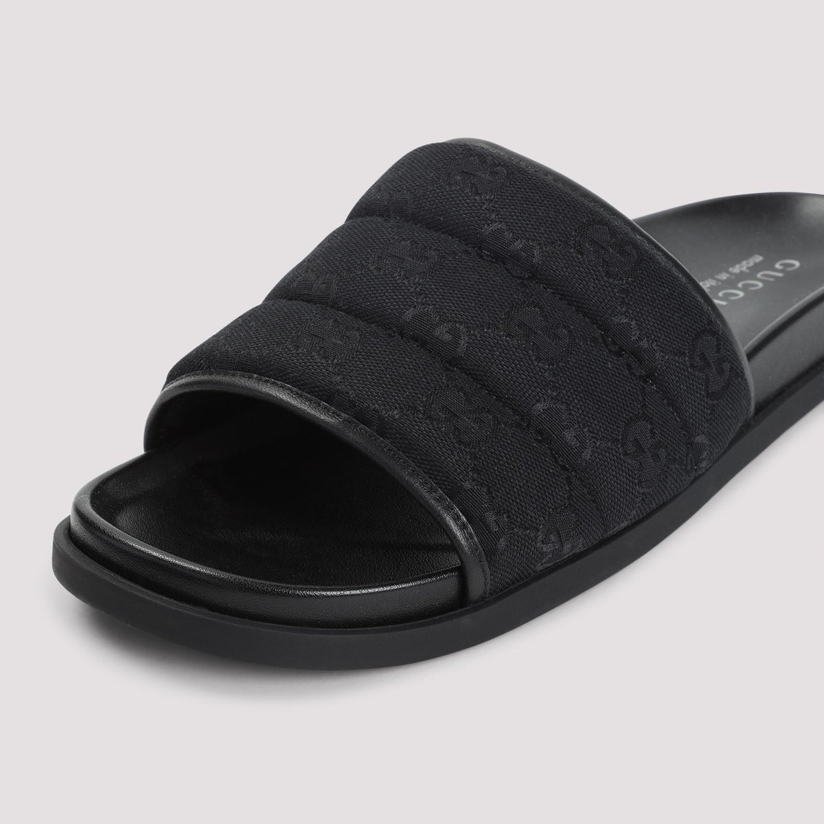 GUCCI Leather Sandals Men’s Black Slides