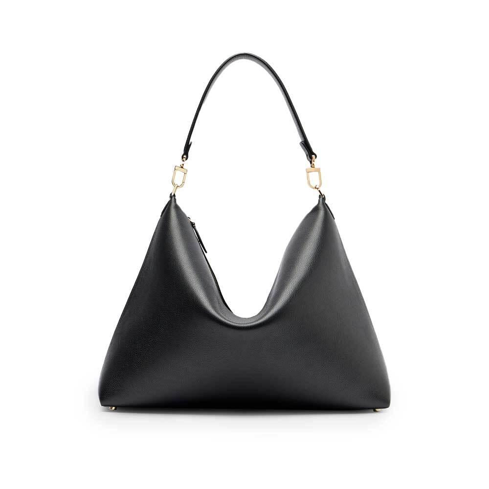 Toteme Medium Beveled Grained Leather Tote Bag Black Women 261 WAL0126 LE0187