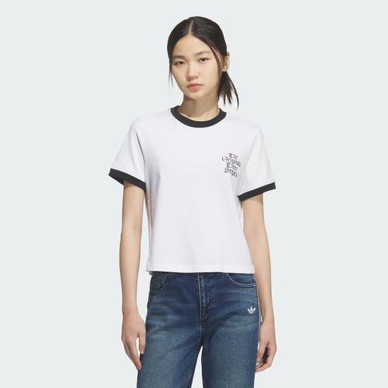 Adidas Short Sleeve T-Shirt Women’s Casual Top White Cotton KT3060 DOM