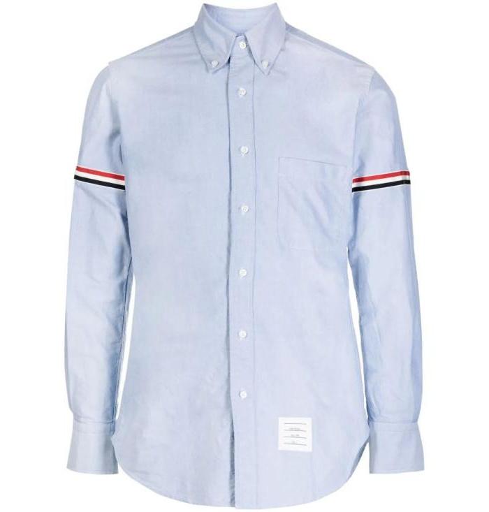 THOM BROWNE Cotton Oxford Armband Classic Long Sleeve Shirt