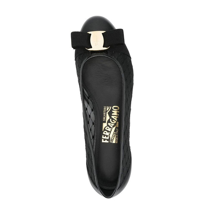 Ferragamo Mesh Ballerina Flats Women’s Black