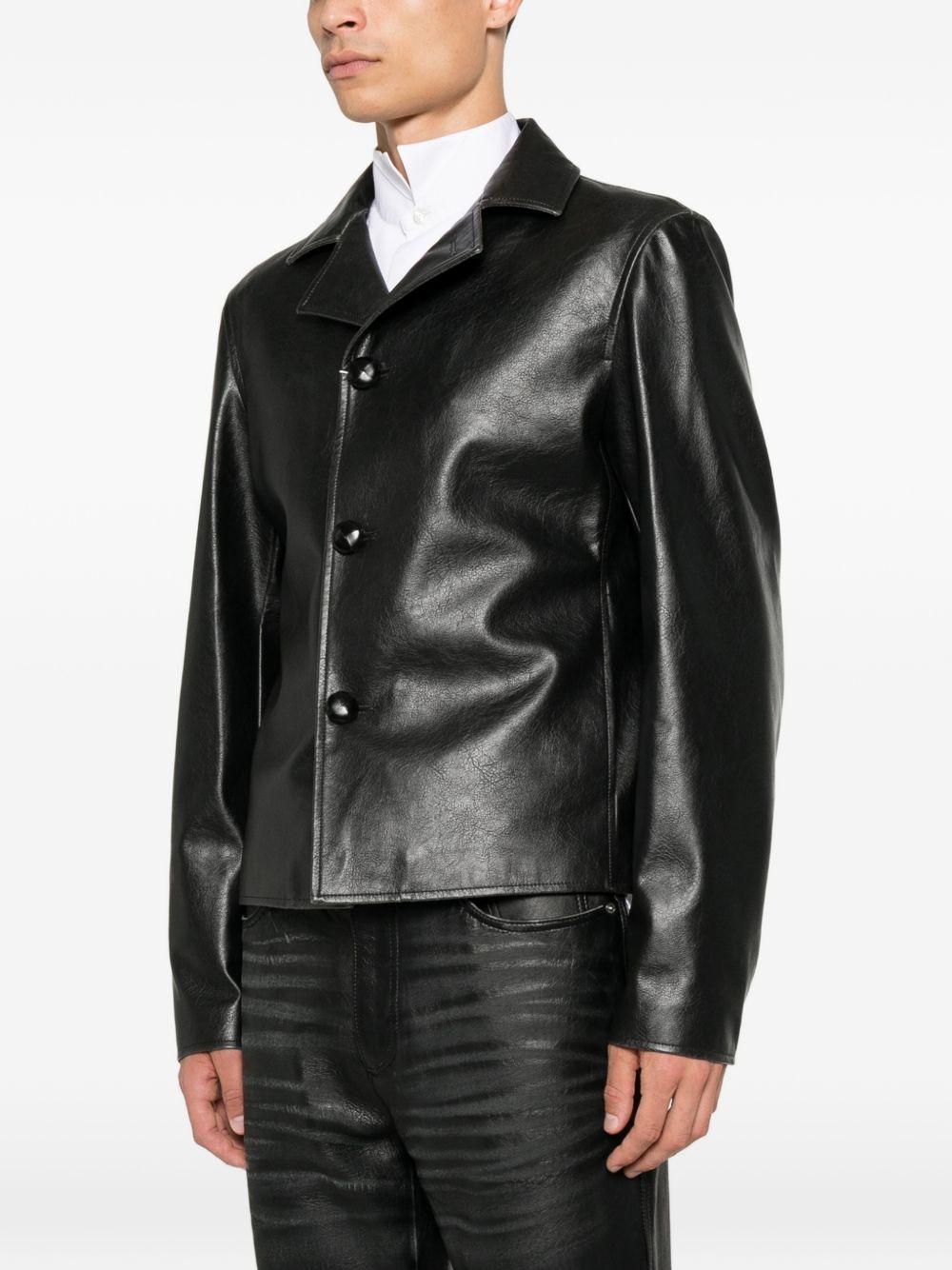 Maison Margiela Black Leather Biker Jacket for Men