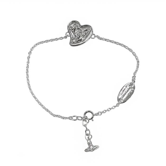 Vivienne Westwood Faye Logo Charm Bracelet Silver Tone