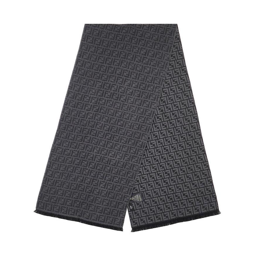 FENDI Men FF Logo Wool Scarf Navy/Blue