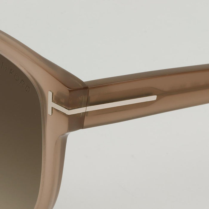 TOM FORD Transparent Peach Brown Acetate Oversized Sunglasses TF1137K 45F