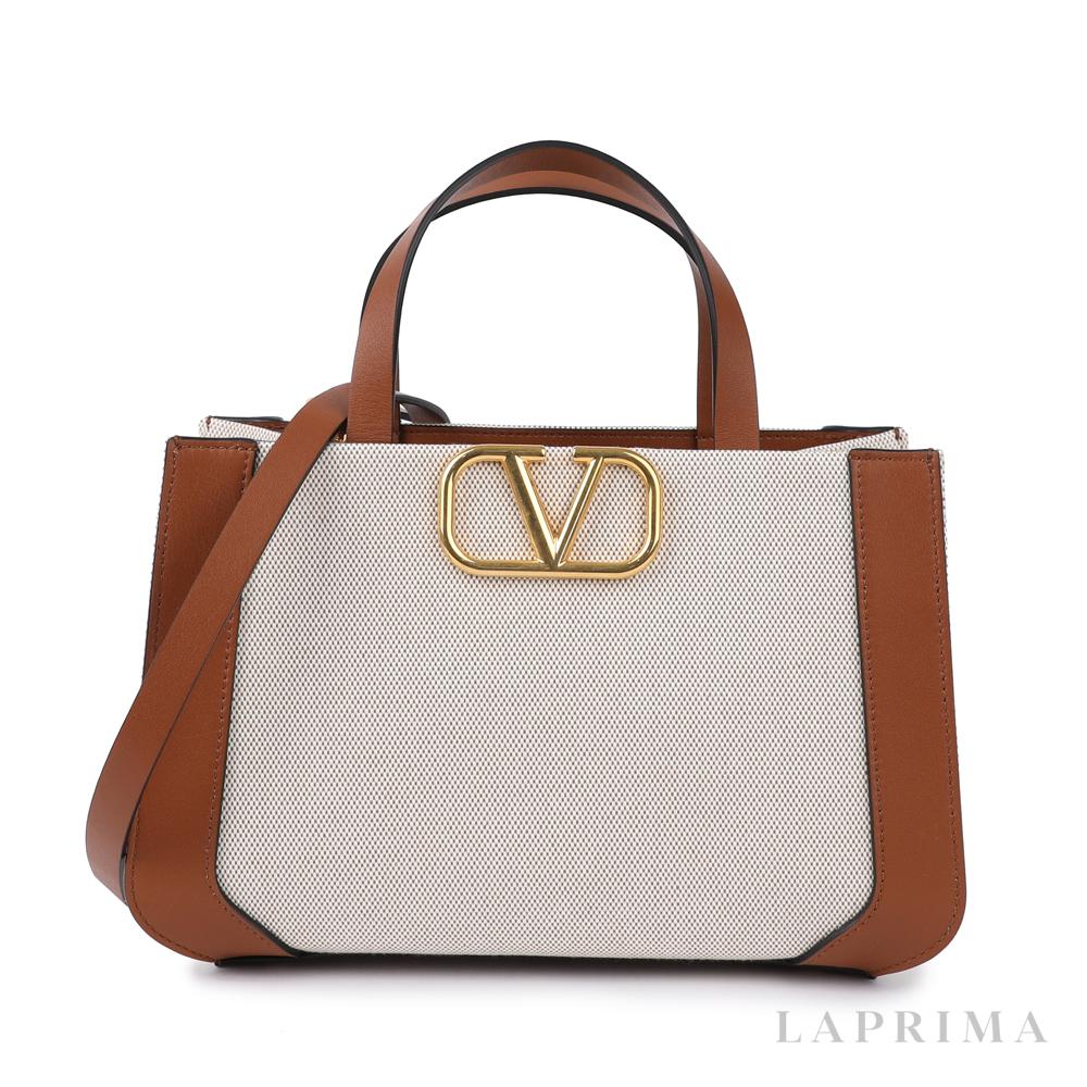 VALENTINO V Logo Signature Leather Tote Shoulder Bag 3W2B0K96 YJH V8S