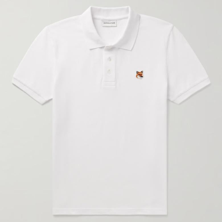 Maison Kitsune Fox Head Patch Classic Short Sleeve Polo Shirt LM00208KJ7002 P100