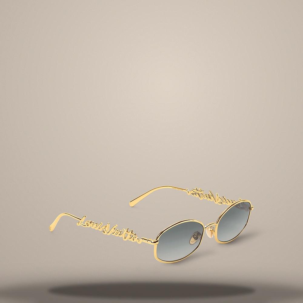 Louis Vuitton LV Script Metal Round-Frame Men's Sunglasses Z3171U