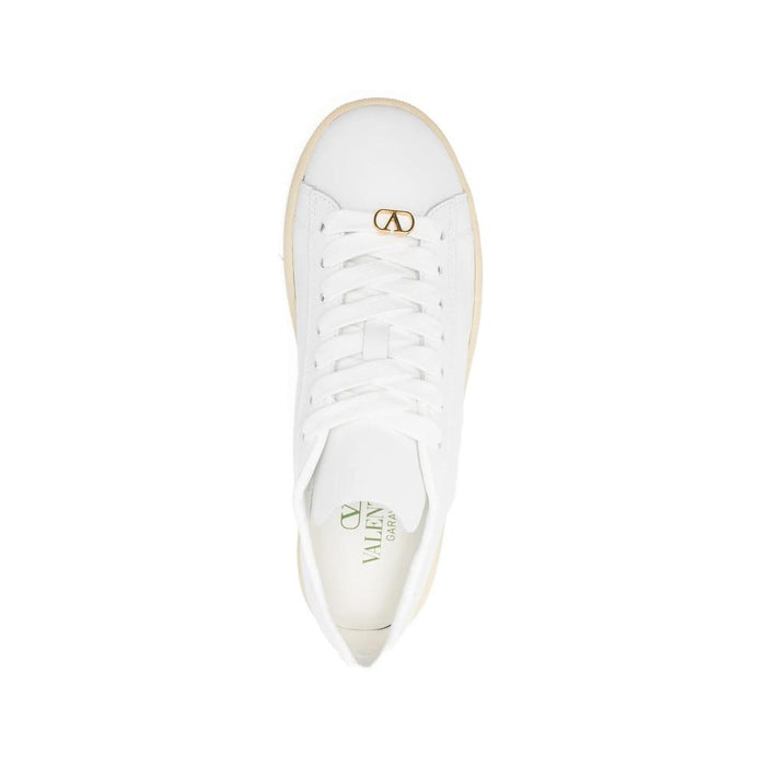 VALENTINO Rockstud Low-Top Leather Sneakers White Women