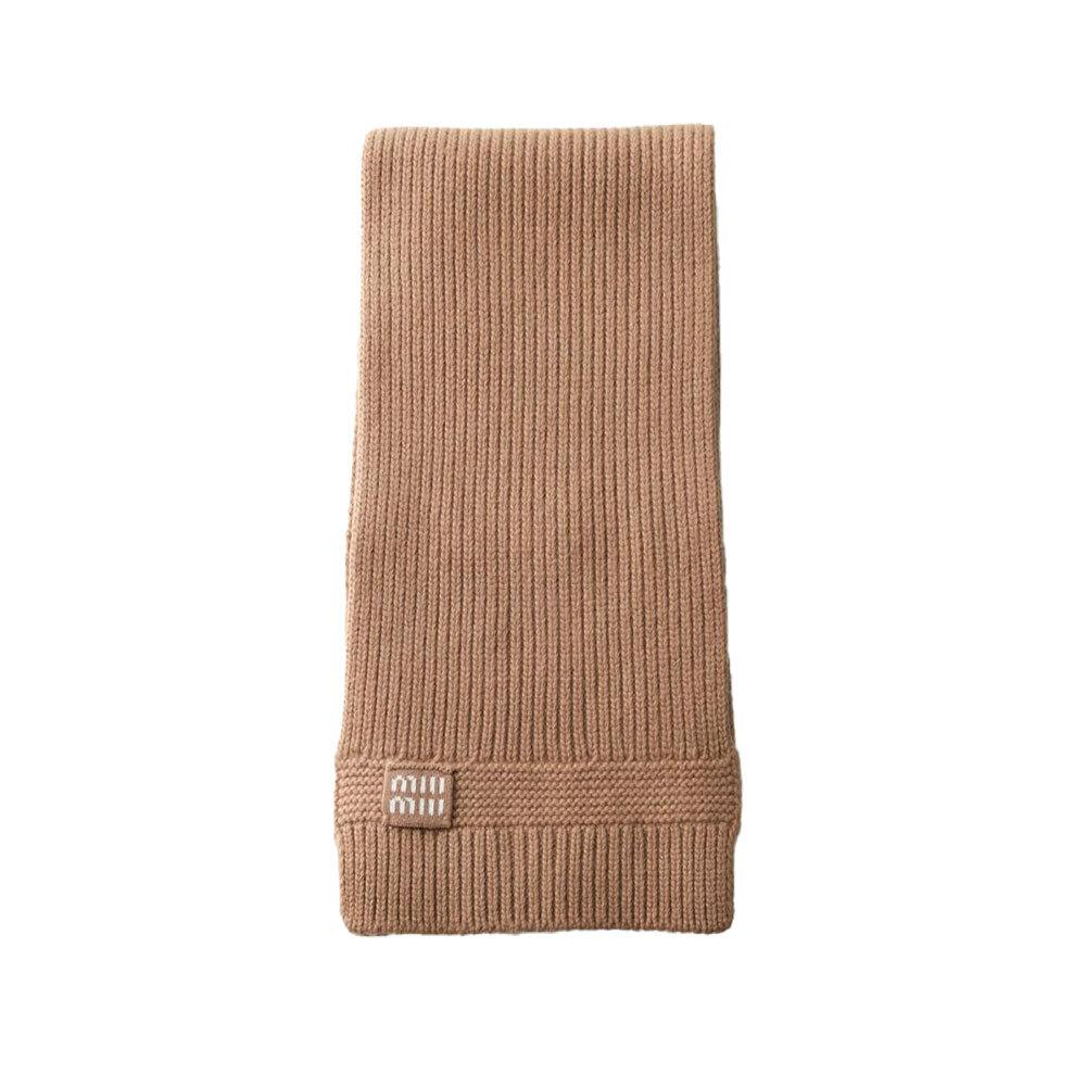 Miu Miu Wool Knit Scarf Black Unisex