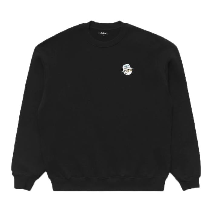 malbon Hunter Bucket Crewneck Long Sleeve Sweatshirt Black Men M 9556 BLK
