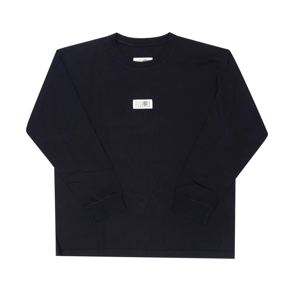 Maison Margiela MM6 Numbering Logo Patch Long-Sleeve T-Shirt Black