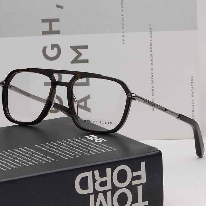 Philipp Plein Dark Havana Double Bridge Unisex Eyeglass Frames VPP018 0722