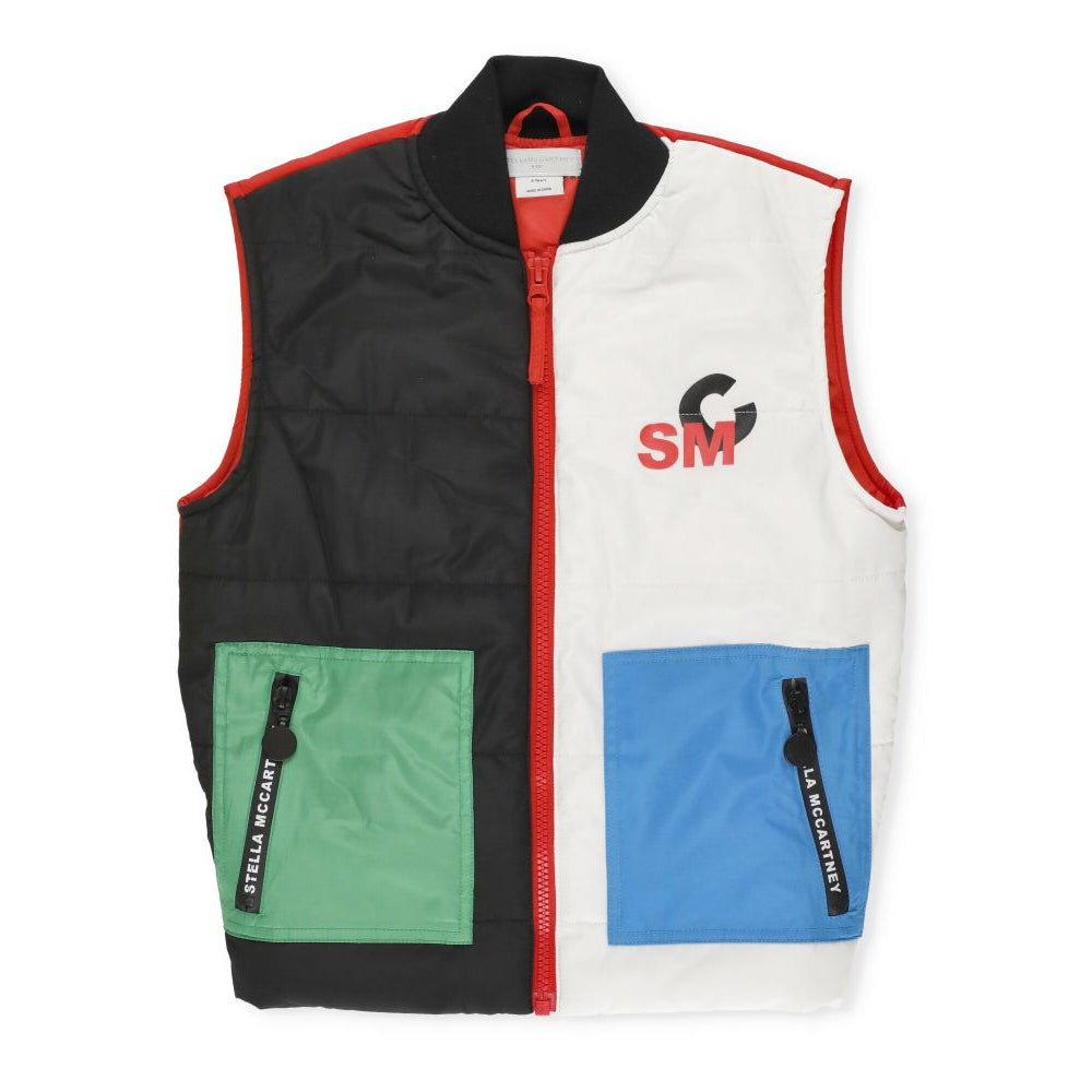 Stella McCartney Color Block Puffer Vest Jacket Women’s Black