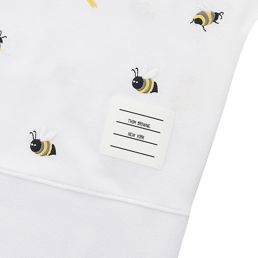 THOM BROWNE Women’s Bird & Bee Intarsia T-Shirt White