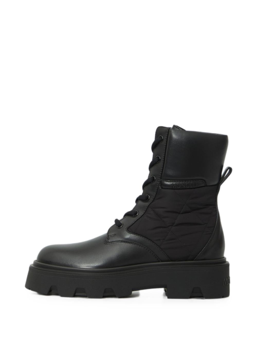 Moncler Black Leather Ankle Boots Women’s