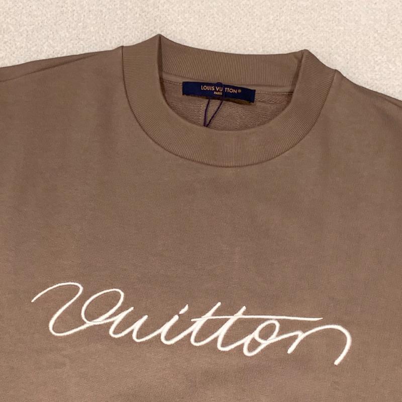 Louis Vuitton Pharrell Williams Embroidered Cotton Crewneck Sweatshirt Brown