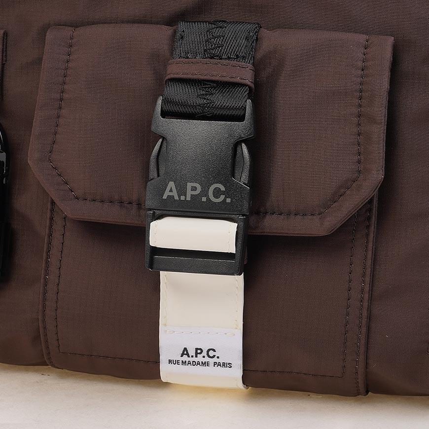 A.P.C. Men’s Trek Belt Bag Crossbody Black Nylon PAAGS H62219 CAA